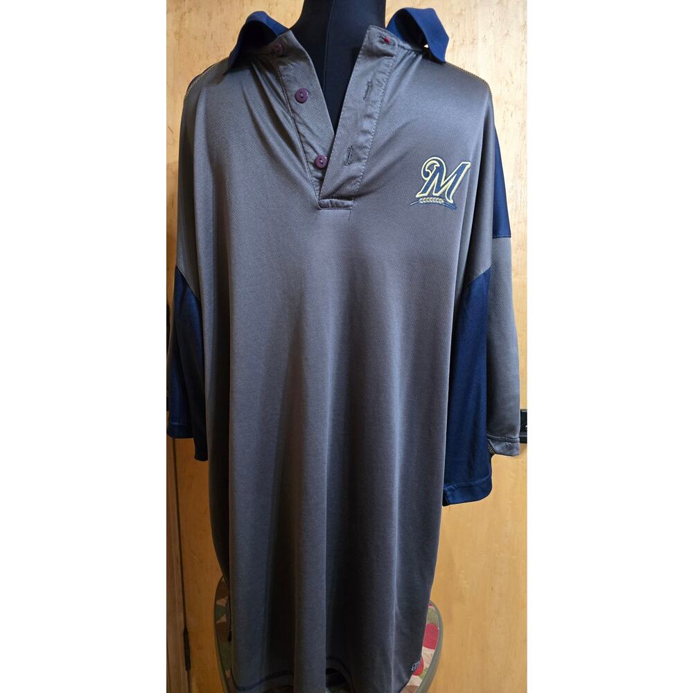 MLB Milwaukee Brewers Men's Polo 2XLT